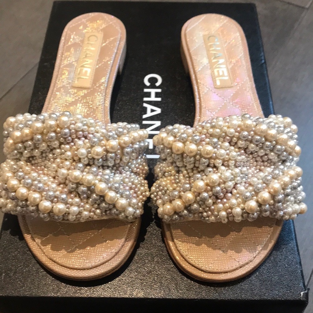 Chanel Pearl Mules